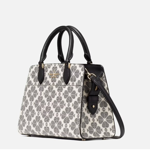 New Kate Spade Signature Spade Flower Small Satchel Black Multi - Picture 3 of 5